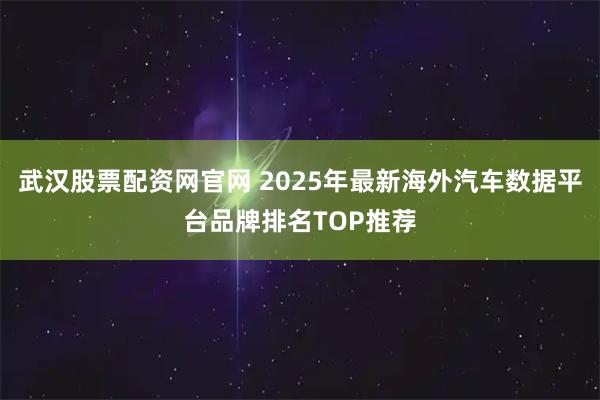 武汉股票配资网官网 2025年最新海外汽车数据平台品牌排名TOP推荐